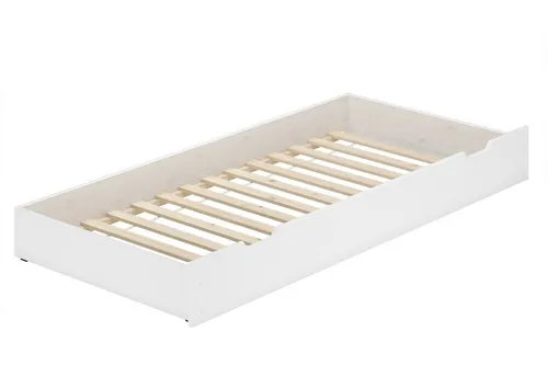 ERST-HOLZ Bettschubkasten Weiß, Zusatzbett mit Rollrost - Schubkästen für weiße Einzelbetten, aus hochwertiger Kiefer, ideal als Zusatzbett, stabil und umweltfreundlich gefertigt.