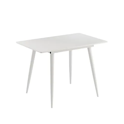 Vicco Esstisch Beaver, Weiß, 80 x 70 cm ausziehbar - Moderne Esstisch mit Ausziehfunktion, ideal für gemütliche Frühstücke oder festliche Dinner. Flexibel und stilvoll, passt perfekt in jedes Esszimmer.