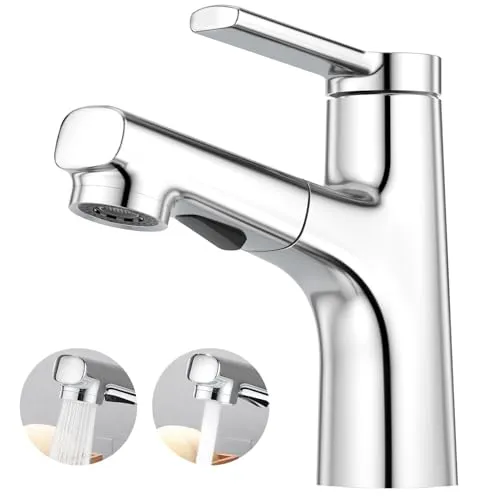 CREA Moderne Waschtischarmatur mit 2 Wasserstrahlarten