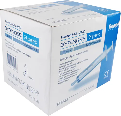 Romed Medical Einmalspritzen Einwegspritzen 3-parth 5 ml ( Menge: 100 Stück)
