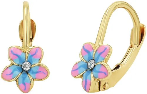 Amor Ohrhänger für Mädchen, Blumenmotiv mit Zirkonia von Amor