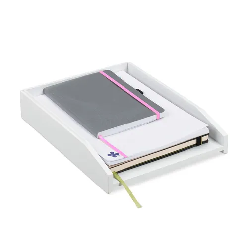 Briefablage weiß Dokumentenablage Büroablage Papierablage A4 0,8 kg 6 cm