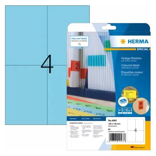 HERMA Universal-Etiketten SPECIAL, 105 x 148 mm, blau