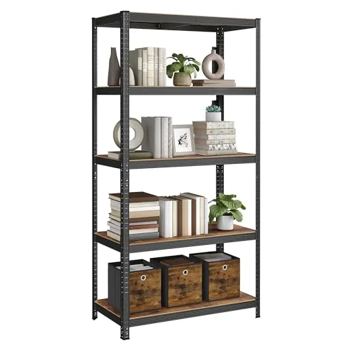 Songmics Standregal 50 cm x 100 cm x 200 cm Braun-Schwarz