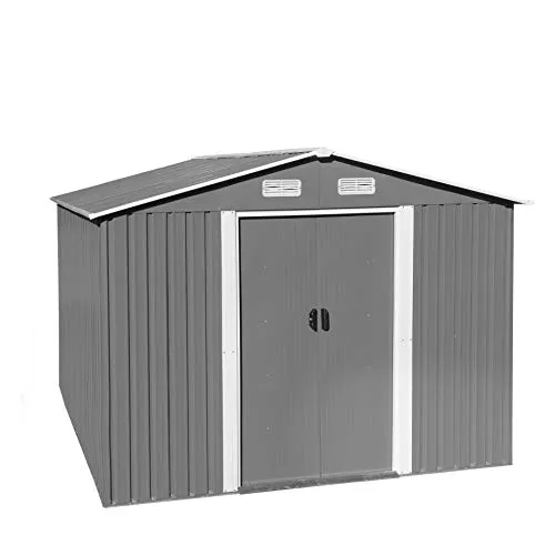 ESTEXO Gerätehaus Gartenhaus 486x257x178 cm – Robuster Metall Geräteschuppen - Das ESTEXO Gerätehaus bietet mit seinen kompakten Abmessungen und dem stabilen Metalldesign ausreichend Platz für Ihre Gartengeräte. Ideal für die Aufbewahrung im Garten.