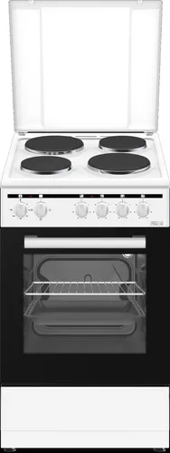 PKM Standelektroherd EH4-50KPGDQ Weiß - Kompakter Standelektroherd mit 4 Kochfeldern und 48 Litern Garraum, ideal für kleine Küchen und Haushalte. Energieeffizienzklasse A sorgt für niedrige Stromkosten.