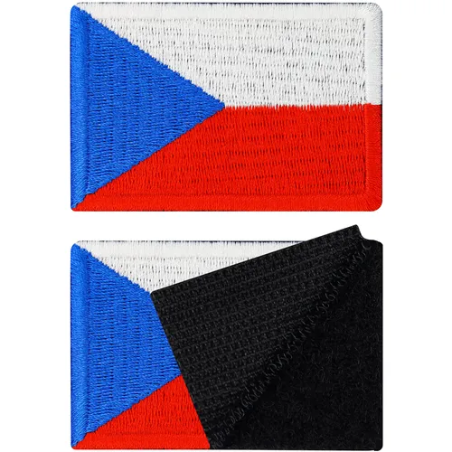 Tschechien Flagge Patches Klett 2er Set Militär Klettverschluss | 40x60mm