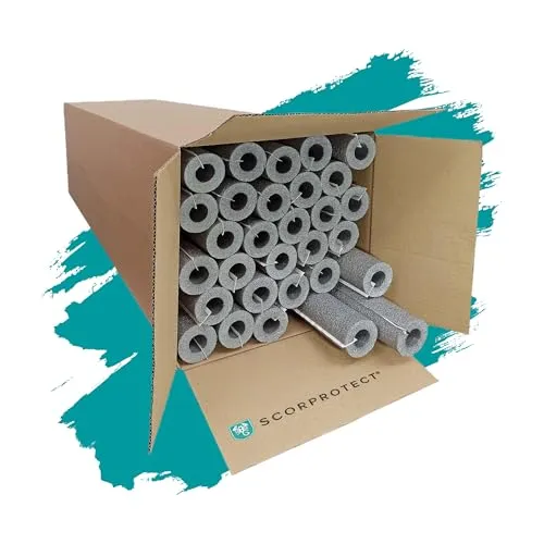 Scorprotect® voller Karton selbstklebende PE Rohrisolierung grau 1 Meter Stangen (Grau, 35 x 13 mm x 1 Meter)