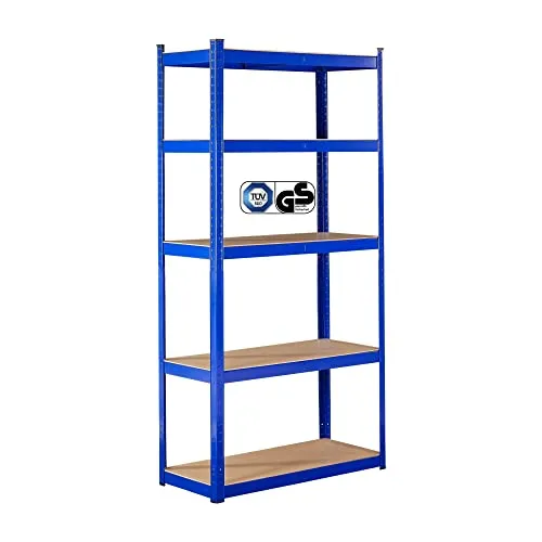 Arebos Schwerlastregal 180 x 90 x 40 cm - Hohe Tragkraft & flexibles Design - Schwerlastregal mit 5 höhenverstellbaren Böden für bis zu 875 kg Gesamtlast. Ideal für Werkstatt und Keller, sorgt für Ordnung und Stabilität dank hochwertigem Stahl und einfachem Stecksystem.