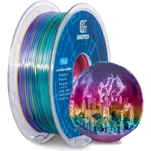 PLA Filament, 1.75mm, Multicolor, Regenbogen, 1kg, 3D Drucker, Farbverlauf