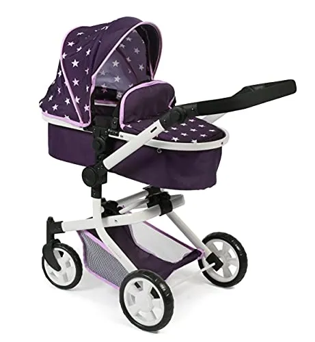Bayer Chic 2000 Puppenwagen Mika - 2in1 Kombipuppenwagen für Kinder - Modischer 2in1 Kombipuppenwagen für Kinder von 4 bis 8 Jahren, höhenverstellbarer Schiebegriff und 3-Punkt-Sicherheitsgurt für optimale Sicherheit.