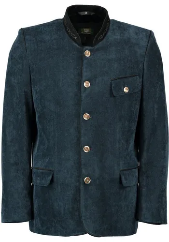 OS Trachten Herren Trachtensakko Janker Trachtenjacke Qveyar, Größe 56, marine - Elegantes Trachtensakko im Regular Fit mit Stehkragen und 3 Pattentaschen, ideal für festliche Anlässe und den Alltag.