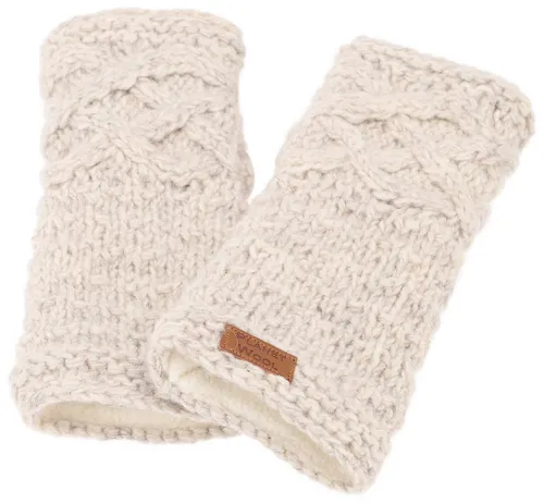 Guru-Shop Handgestrickte Pulswärmer aus Nepal - Stylische handgestrickte Pulswärmer aus reiner Schurwolle, gefüttert mit weichem Fleece. Ideal für kalte Tage, halten Hände warm und die Finger flexibel. Fair gehandelt aus Nepal, perfekt für Herbst und Winter.