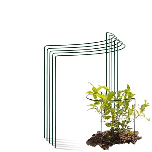 Novatool 5 Strauchstütze Metall halbrund 40 cm Ø35 cm hoch grün Staudenhalter Blumenhalter Rankengewächs Pflanzenstütze Blumenstütze Staudenstütze Rankhilfe Strauchhalter Rosenstütze