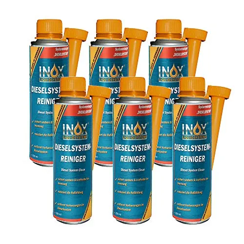 INOX® - Effektiver Diesel Systemreiniger Additiv, 6 x 250ml | Diesel Zusatz für Dieselmotoren | Löst Verschmutzung & Verharzung im Dieselsystem | Effiziente Verbrennung