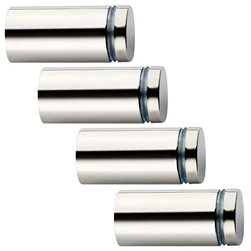 Stück Glas-Abstandshalter Ø 16 mm mit 26,2 mm Wandabstand Chrom poliert Abstandhalter Distanzstück Schildbefestigung von SO-TECH® 4