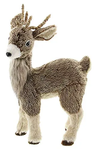 Dekoleidenschaft Figur Rentier mit Kunst-Fell, 49 cm hoch - Adventskalender - Wunderschöne Weihnachtsdeko in harmonischen Naturtönen, hochwertig verarbeitet mit Kunstfaserfell, ideal für festliche Stimmung.