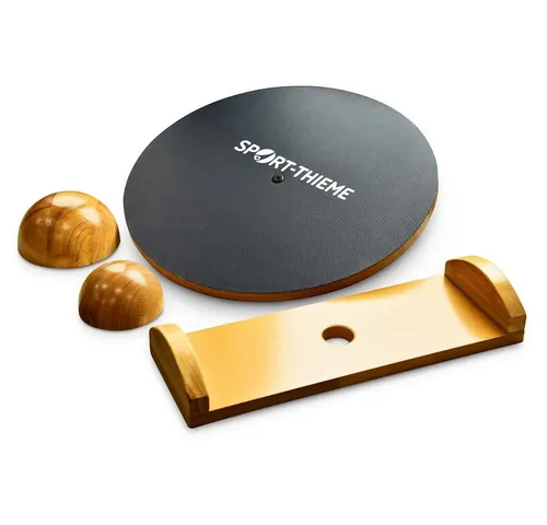 Sport-Thieme Balance-Board Deluxe - Gleichgewichtstrainer aus Holz mit variabler Schwierigkeit, ideal für individuelles Koordinations- und Reaktionstraining.