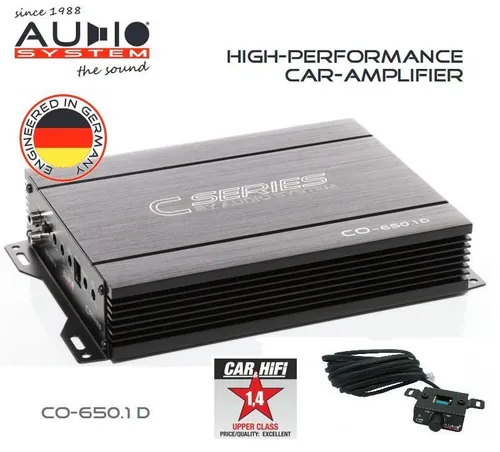 Audio System CO-650.1 D Mono Verstärker 650 Watt RMS - Car-HiFi-Endstufen, leistungsstarker 1-Kanal Digitaler Mono Verstärker mit 650 Watt RMS für beeindruckenden Sound in Ihrem Fahrzeug.