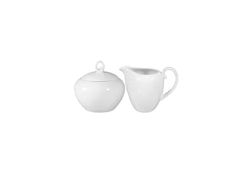 Seltmann Weiden Rondo/Liane Weiß Milch- und Zuckerset groß - Zuckerdosen-Set aus edlem Porzellan, zeitloses Design und detailverliebt. Spülmaschinen- und mikrowellengeeignet, ideal für stilvolle Kaffeetafeln.