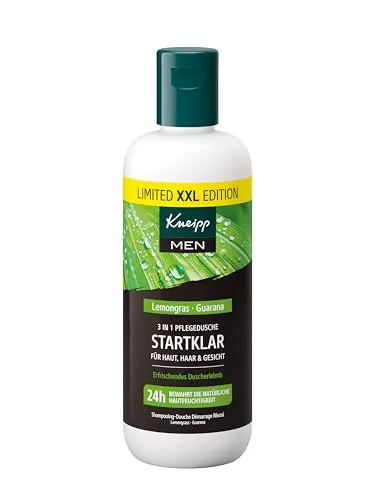 Kneipp MEN XXL Duschgel 3 in 1 Startklar - Lemongras und Guarana - Männerpflege mit Naturkompetenz - 400ml