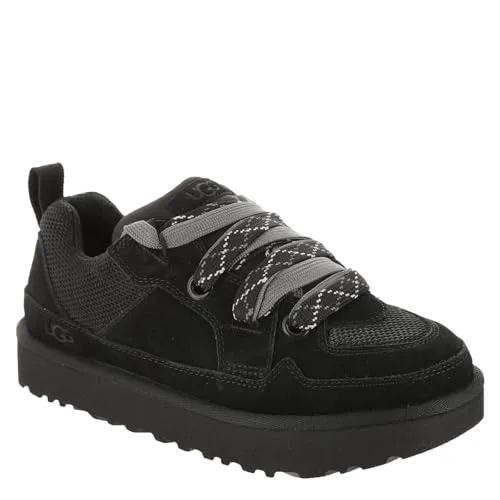 UGG Unisex LO LOWMEL Sneaker – Trendiger Halbschuh in Schwarz 46 EU (13 US) - Modischer Schnürschuh aus Textil und Veloursleder, ideal für den Alltag. Fällt klein aus, daher eine Größe größer bestellen. Gepolsterte Innensohle für hohen Tragekomfort.