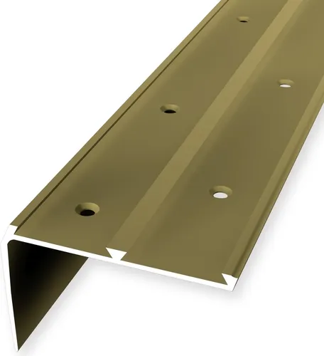 Küberit Treppenkantenprofil 46 x 67 x 2500 mm Aluminium Gold - Hochwertiges Treppenkantenprofil aus Aluminium, ideal zum Schutz und zur Verschönerung deiner Treppenstufen. Rutschfest und einfach zu montieren – für mehr Sicherheit und Stil in deinem Zuhause.