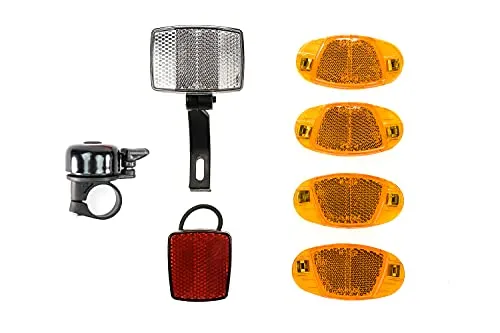 Fahrrad Speichen Reflektoren Set Katzenaugen Klingel StVZO