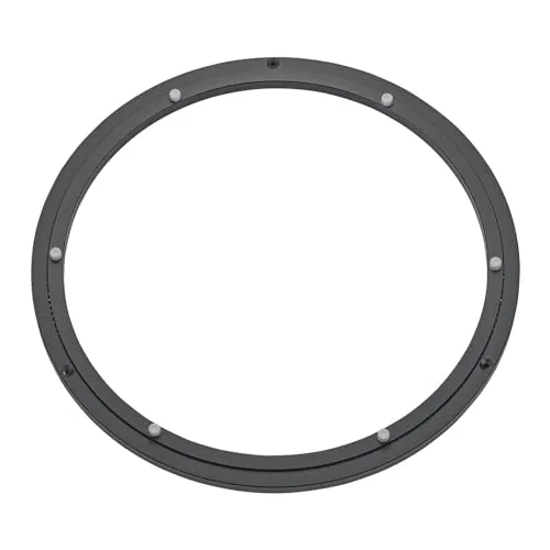 Aluminium Drehkranz schwarz Ø 448 mm - Belastbar bis 350 kg - Möbel-Zubehör: Robuster, kugelgelagerter Drehring für sanfte 360-Grad-Drehung, ideal für Drehtische, Ausstellungen und Maschinenbau.