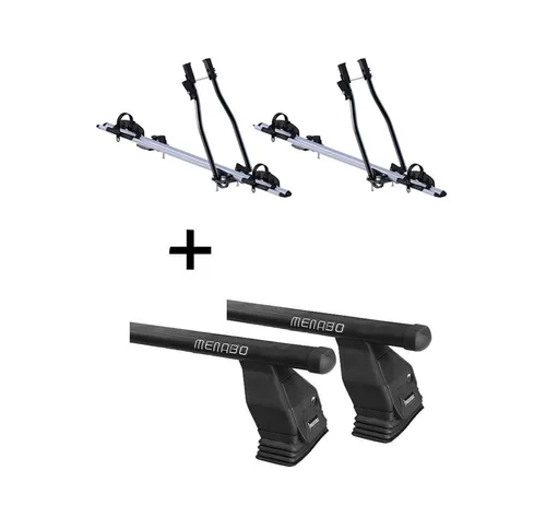 VDP Dachträger Set für Mercedes E-Klasse W211 - Fahrradträger Set mit 2x SAGITTAR und Menabo Tema Stahl Dachträger, ideal für den sicheren Fahrradtransport auf dem Dach, passend für E-Klasse W211 2002-2009.