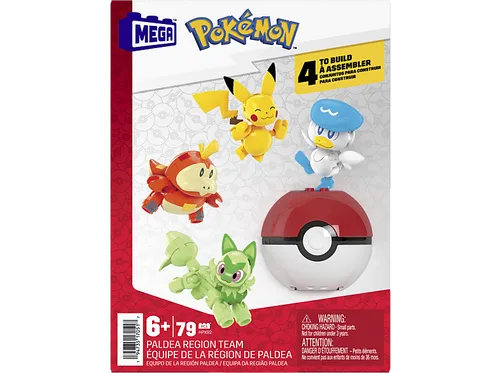 MEGA Pokemon Paldea Region Team - 79-teiliges Bau-Set aus Kunststoff, fördert Kreativität und Teamspiel für Kinder ab 6 Jahren