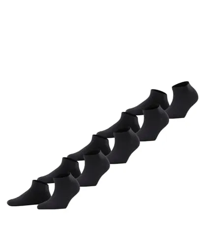 ESPRIT Damen Sneakersocken Solid W Sn Baumwolle kurz einfarbig Multipack, Schwarz Black 3000-O, 36-41
