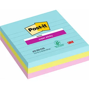 Post-it Super Sticky Miami Haftnotizen extrastark farbsortiert, 3 Blöcke