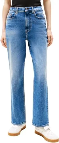 Tommy Jeans Damen Jeans Hose Layla Slim High Waist, Blau (Denim Medium) - Damen-Jeanshosen mit optimaler Passform und Stretch-Stoff für höchsten Tragekomfort. Perfekt für Büro und Alltag, inspiriert von 90er Streetwear.