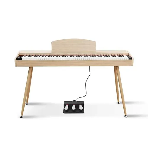 Digitales Klavier Piano Heimklavier 88 Tasten Hellbraun - Vielseitiges digitales Heimklavier mit 88 Tasten. Ideal für Musiker, die Wert auf Bluetooth-Konnektivität und tragbare Nutzung legen. Inklusive Pedal und Ständer für optimalen Spielkomfort.