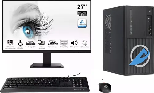 Ankermann Office Komplett PC Büro mit Intel Core i5-6400 - PC-Systeme mit 16GB RAM und 1TB SSD, ideal für effizientes Arbeiten mit Windows 11 Pro und Libre Office. Inklusive WLAN und 27 Zoll Monitor für sofortigen Einsatz.