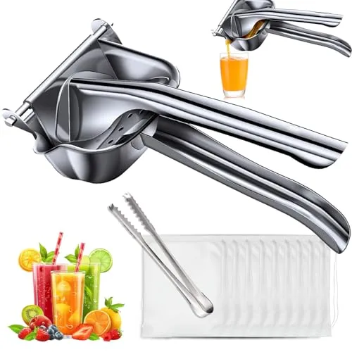 GZYYANG Saftpresse Manuell,10 Säcke, Zitronenpresse Edelstahl,Manual Juicer Fruchtpresse Bar Zitronenpresse Handpresse Entsafter Squeezer für Bars Restaurants und Küchen Limettenpresse Fruchtpresse