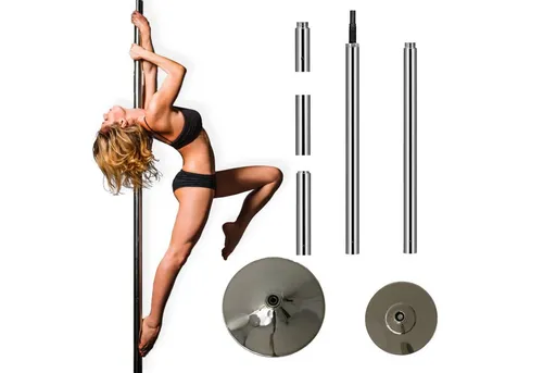 TRUTZHOLM Pole Dance Tanzstange Profi - 231-274 cm, statisch und drehbar, einfache Installation ohne Bohren für sicheres Training