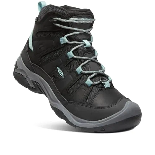 KEEN Damen Circadia Mid Polar Wanderstiefel - Schwarz/Cloud Blue, 40.5 EU - Wanderschuhe mit isolierender und wasserdichter Technologie, ideal für winterliche Abenteuer und Outdoor-Aktivitäten.