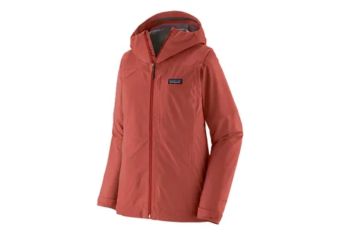 Patagonia Women's Boulder Fork Rain Jacket - Funktionale Regenjacke für Frauen - Funktionsjacke in Größe M, rot; wasserdicht und winddicht mit Kapuze, ideal für Alpinklettern, Trekking und Wandern. Hochwertiges 100% Polyester, DWR-imprägniert.