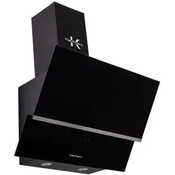KAUFMANN LUNA 60 BL Dunstabzugshaube - Wandhaube mit 1000 m³/h, elegantes Design aus schwarzem Glas und Edelstahl, energiesparend mit Klasse A, ideal für moderne Küchen
