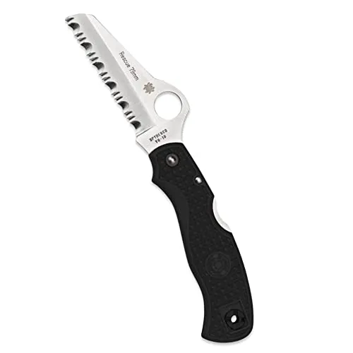 Spyderco Rescue Jr., Black FRN Handle, Serrated
