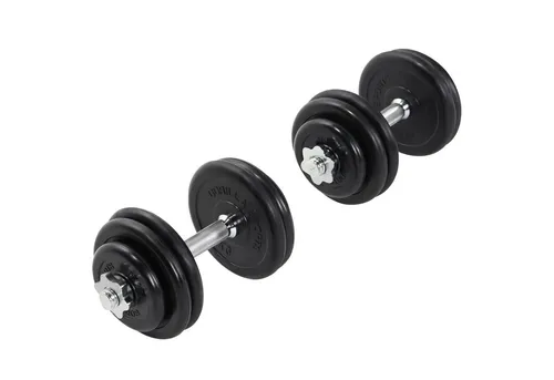 GORILLA SPORTS Hantel-Set 30kg, Gusseisen Kurzhantelset mit Gummibeschichtung - Hantelsets für effektives Muskeltraining, mit rutschfesten Griffen und geräuschreduzierender Gummibeschichtung für eine schonende Ablage.