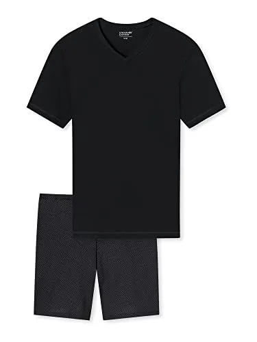 Uncover by Schiesser Herren Pyjama Kort Schlafanzug kurz, Schwarz, 56 EU - Schlafanzüge für Herren, perfekte Passform und hautfreundliches Material für hohen Tragekomfort in stilvollem Schwarz.