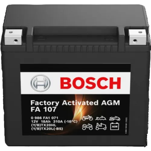 BOSCH YTX20L-BS Batterie für Harley Davidson FXDWG Dyna Wide Glide - Batterie für Harley Davidson, wartungsfrei und leistungsstark mit 18 Ah, ideal für zuverlässige Starts und lange Fahrten.