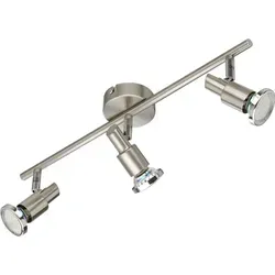 Briloner LED Deckenstrahler Nickel matt, 49cm, 3-flammig, 750lm, warmweiß