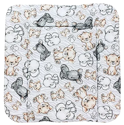 TupTam Baby Wickeltischauflage mit Baumwollbezug Gemustert, Farbe: Safari, Größe: 70 x 50 cm