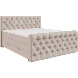 Beige Boxspringbett 180x200 cm mit H3 Härtegrad