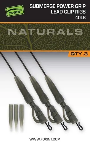 FOX Edges Naturals Submerge Power Grip Lead Clip Rigs 40 lb