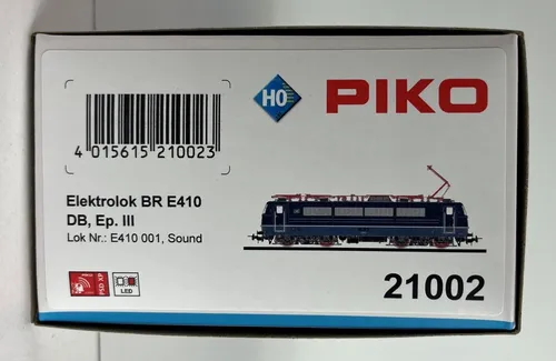 Produktbild PIKO 21002 H0 DC E-Lok BR E 410 DB III + PluX22 Dec. Sound